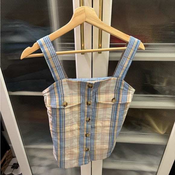 Sezane Samuel Plaid Cotton Top - Picture 2 of 5